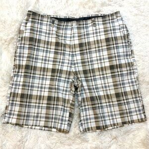 Ben Hogan Golf Shorts, Lightweight Easy Dry Tan & White Plaid, Sz. 38